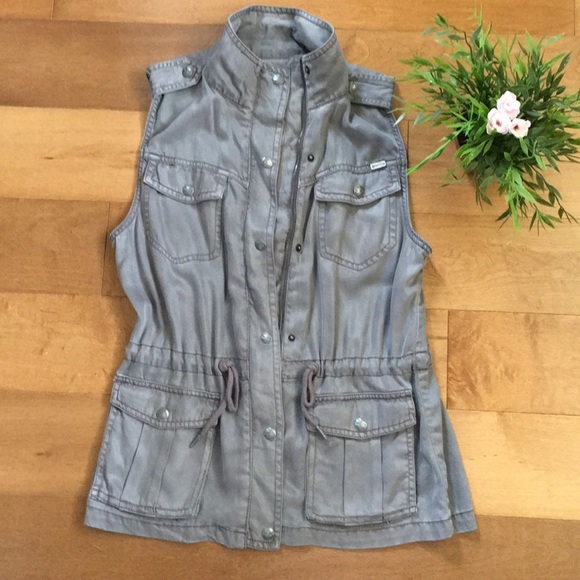 Max Jeans Jackets & Blazers - Max Jeans Grey Military Utility Vest C4
